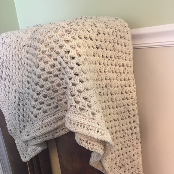 Handmade Other Cream Colored Crochet Blanket Poshmark - handmade cream colored crochet blanket